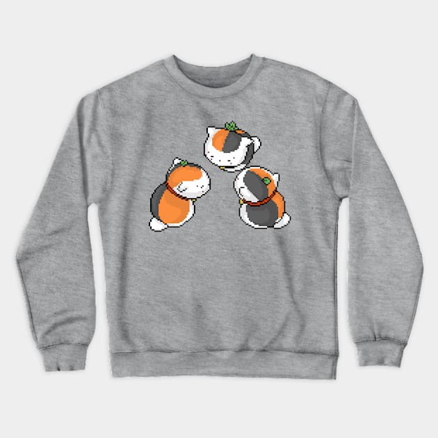 Baby Nyanko Pixel Art Crewneck Sweatshirt by Tatsu_chan